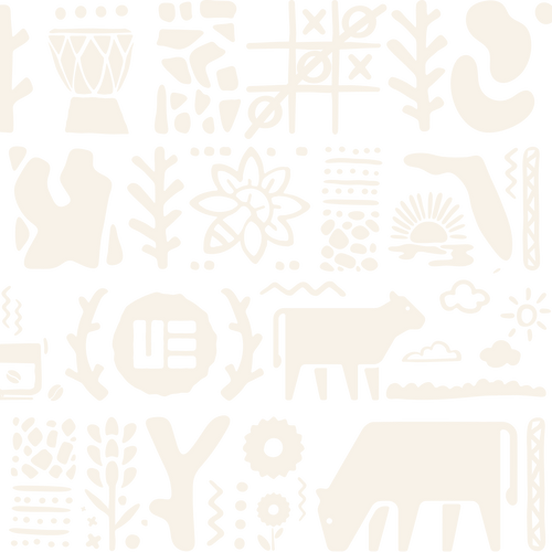 Text pattern with 'UE' repeated multiple times on a beige background